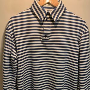 American Apparel blue/white stripped long sleeve collar shirt